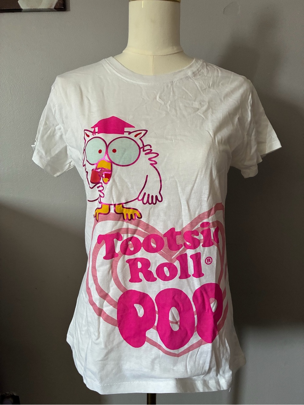 Vintage Tootsie Roll Pop Women's White Short Sleeve Graphic Tee